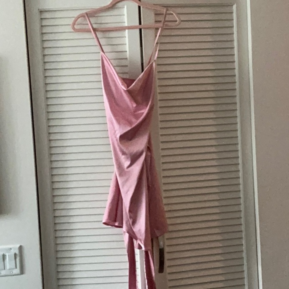 Elegant Pink Draped Dress